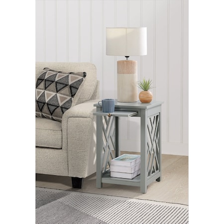 Alaterre Furniture 15.75 W, 15.75 L, 23.5 H, Pine with Composite Wood, Gray ANCT0240